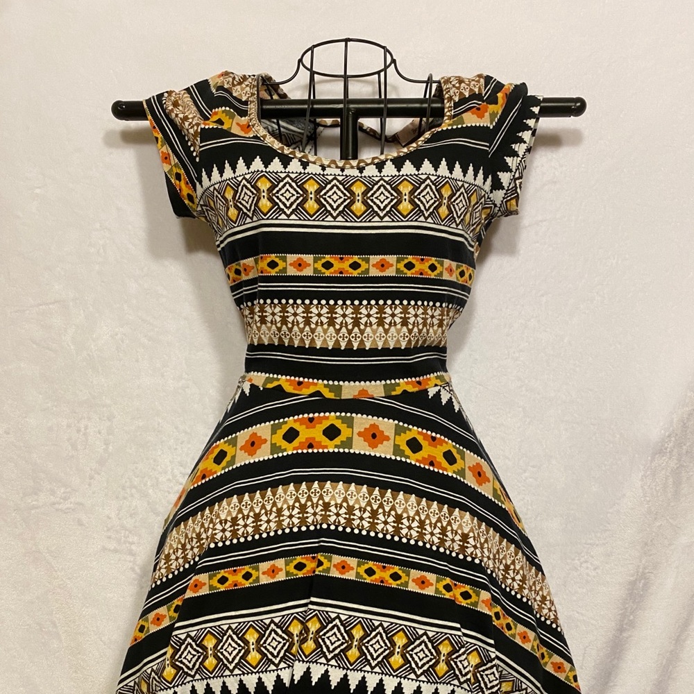 Tribal print skater dress